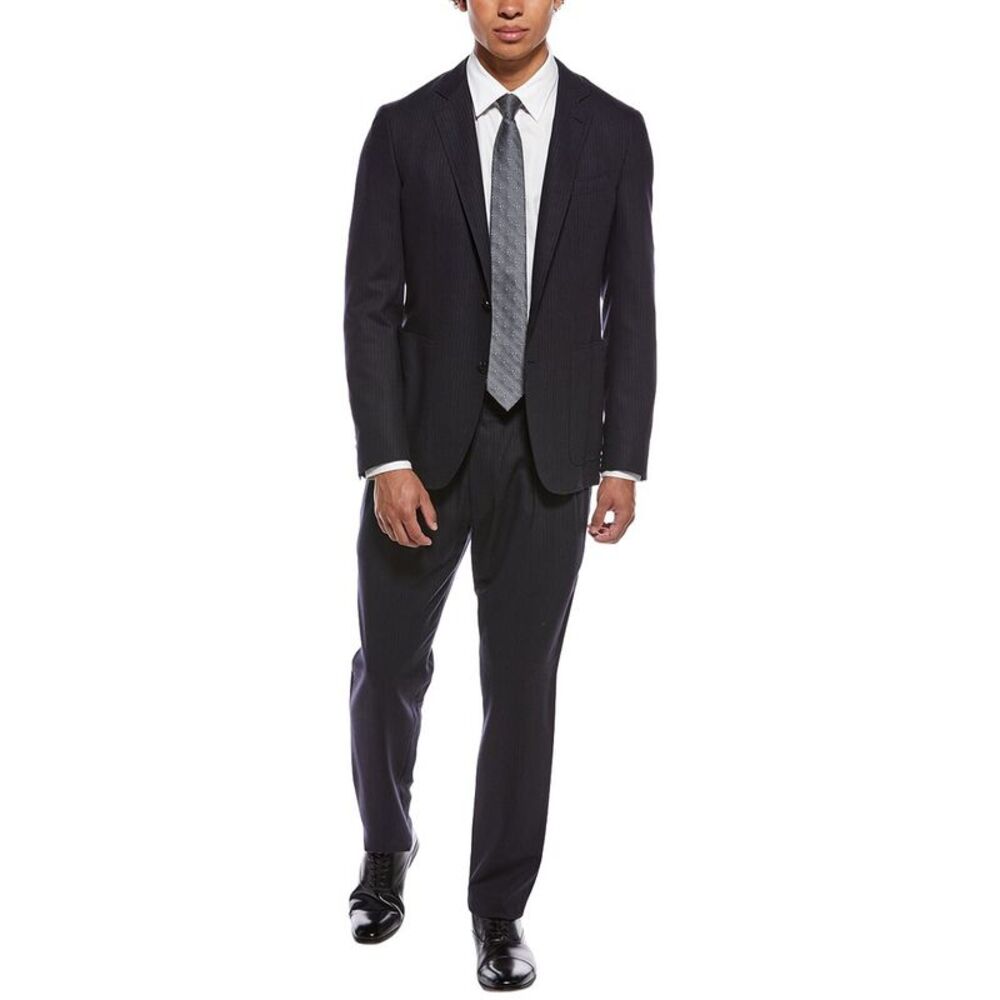 Canali Mens 2Pc Wool Suit, Dark Blue
